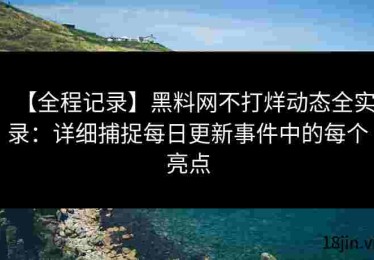 【全程记录】黑料网不打烊动态全实录：详细捕捉每日更新事件中的每个亮点