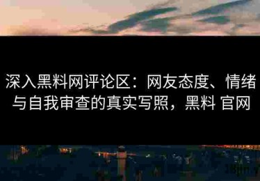 深入黑料网评论区：网友态度、情绪与自我审查的真实写照，黑料 官网