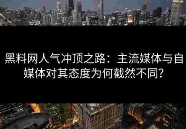 黑料网人气冲顶之路：主流媒体与自媒体对其态度为何截然不同？