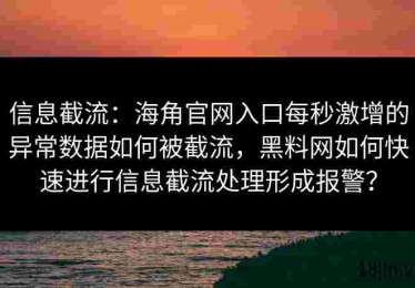 信息截流：海角官网入口每秒激增的异常数据如何被截流，黑料网如何快速进行信息截流处理形成报警？
