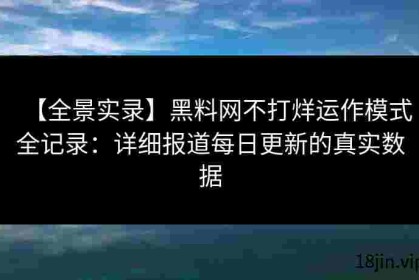 【全景实录】黑料网不打烊运作模式全记录：详细报道每日更新的真实数据