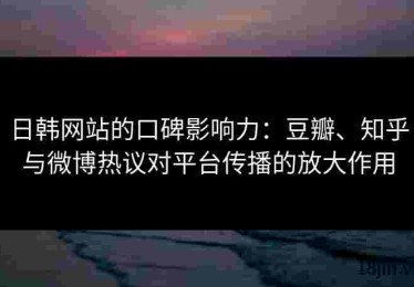 日韩网站的口碑影响力：豆瓣、知乎与微博热议对平台传播的放大作用