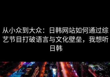 从小众到大众：日韩网站如何通过综艺节目打破语言与文化壁垒，我想听日韩