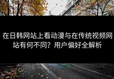 在日韩网站上看动漫与在传统视频网站有何不同？用户偏好全解析