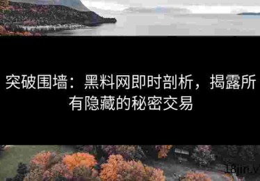 突破围墙：黑料网即时剖析，揭露所有隐藏的秘密交易
