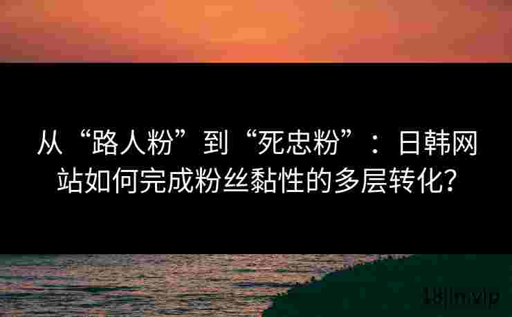 从“路人粉”到“死忠粉”：日韩网站如何完成粉丝黏性的多层转化？