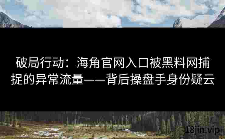破局行动：海角官网入口被黑料网捕捉的异常流量——背后操盘手身份疑云