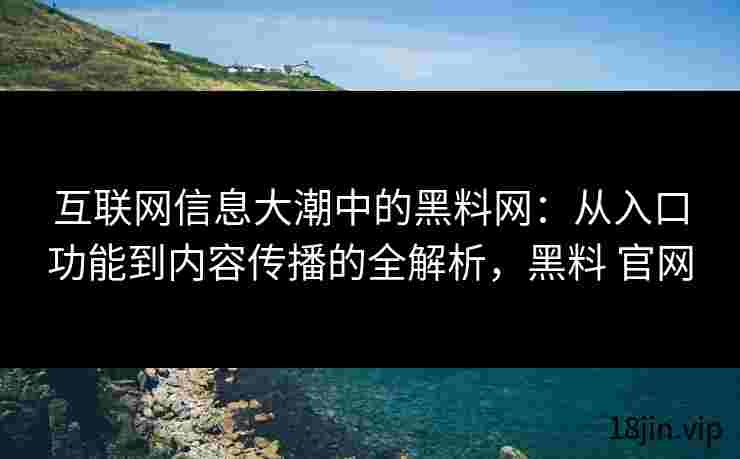 互联网信息大潮中的黑料网：从入口功能到内容传播的全解析，黑料 官网