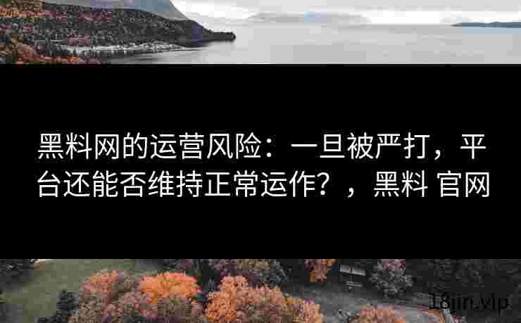 黑料网的运营风险：一旦被严打，平台还能否维持正常运作？，黑料 官网