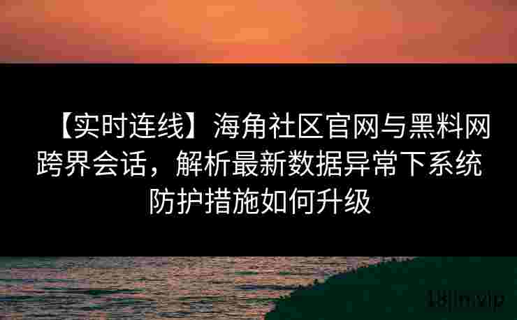 【实时连线】海角社区官网与黑料网跨界会话，解析最新数据异常下系统防护措施如何升级